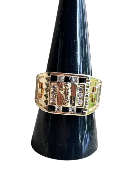 Santa Muerte Cross Ring for him