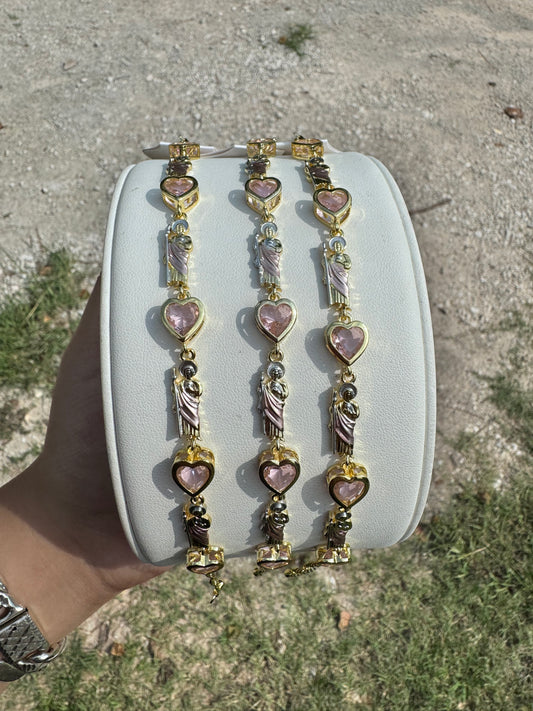 San Judas Corazon Rosa Bracelet