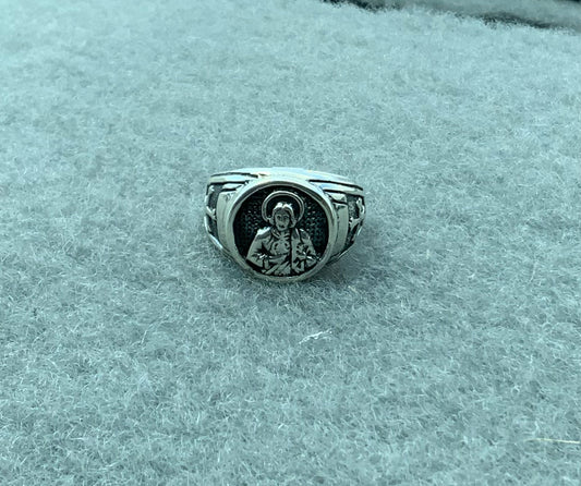 Black Rustic San Judas Ring (Size 12)