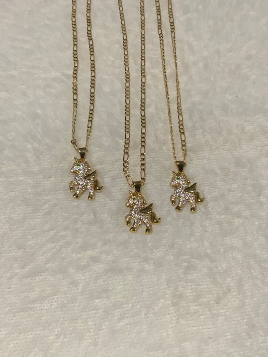 Small girls unicorn necklace