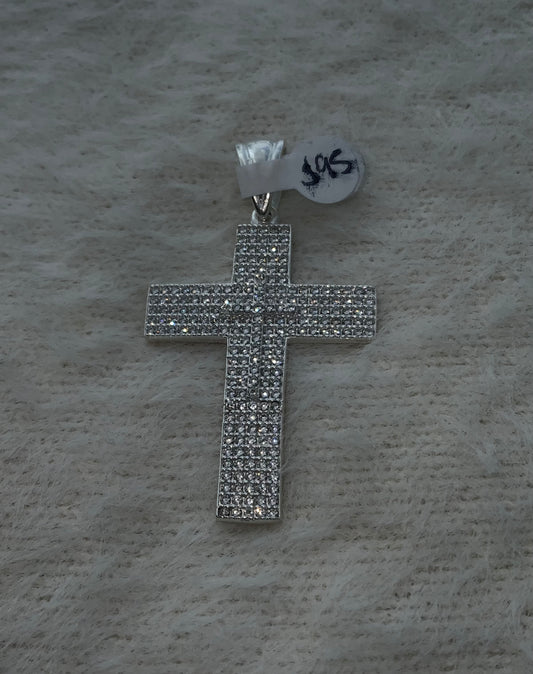 Double Iced Cross Pendant