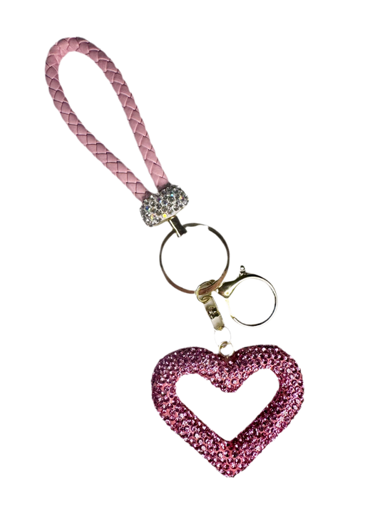 Pink Heart Keychain Wristlet