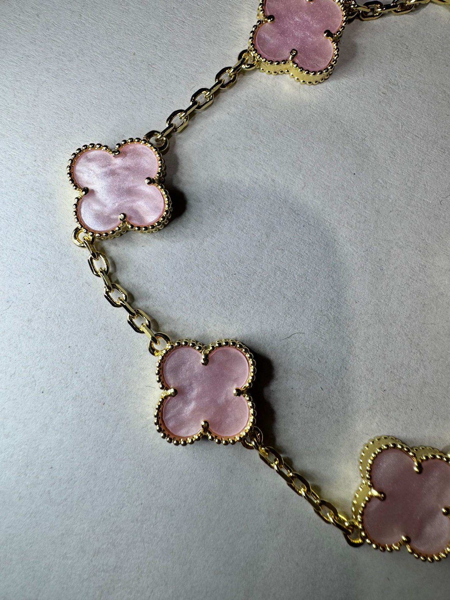 Pink/Gold Clover Bracelet