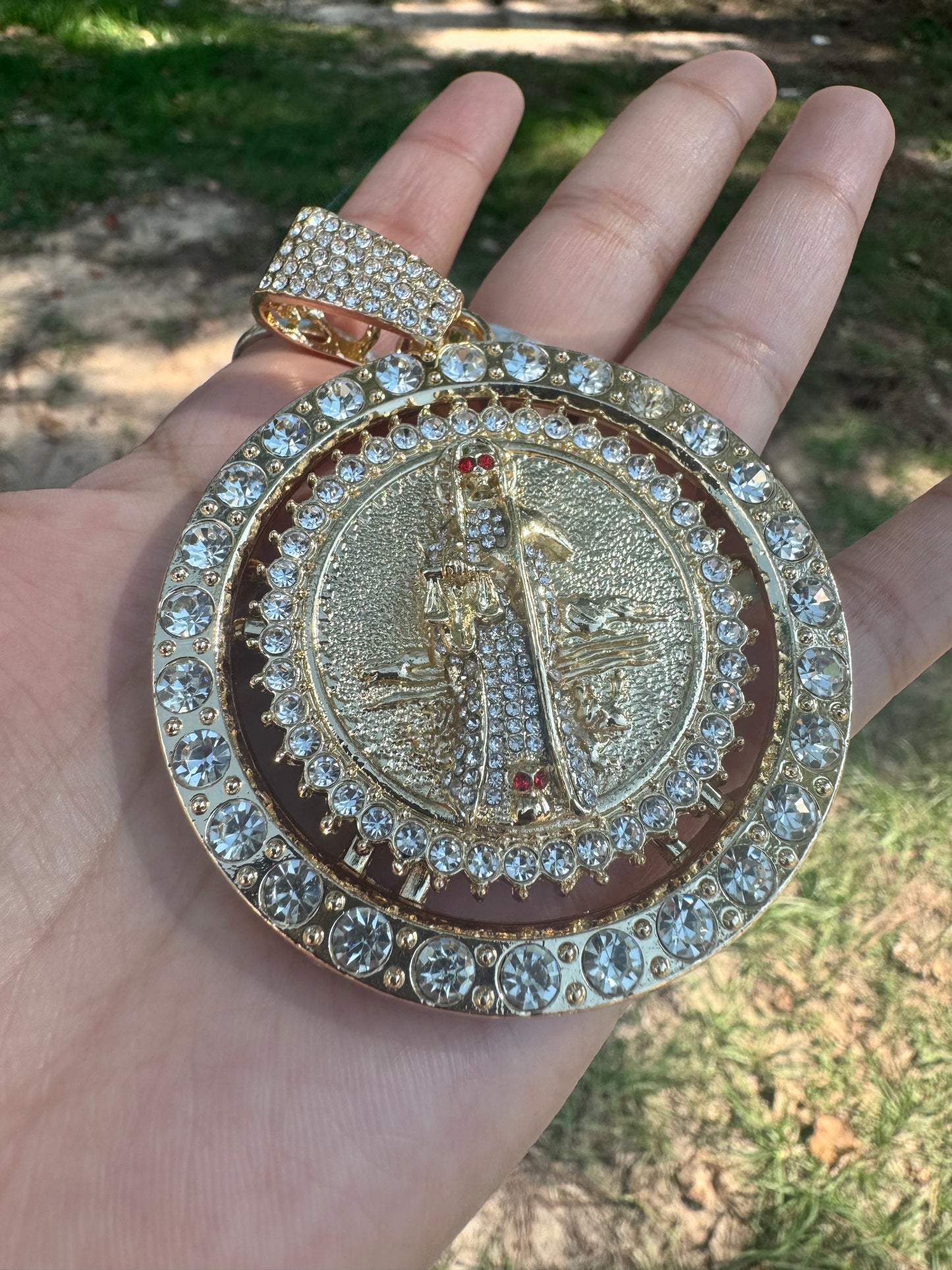 Santa Muerte Roulette Pendant