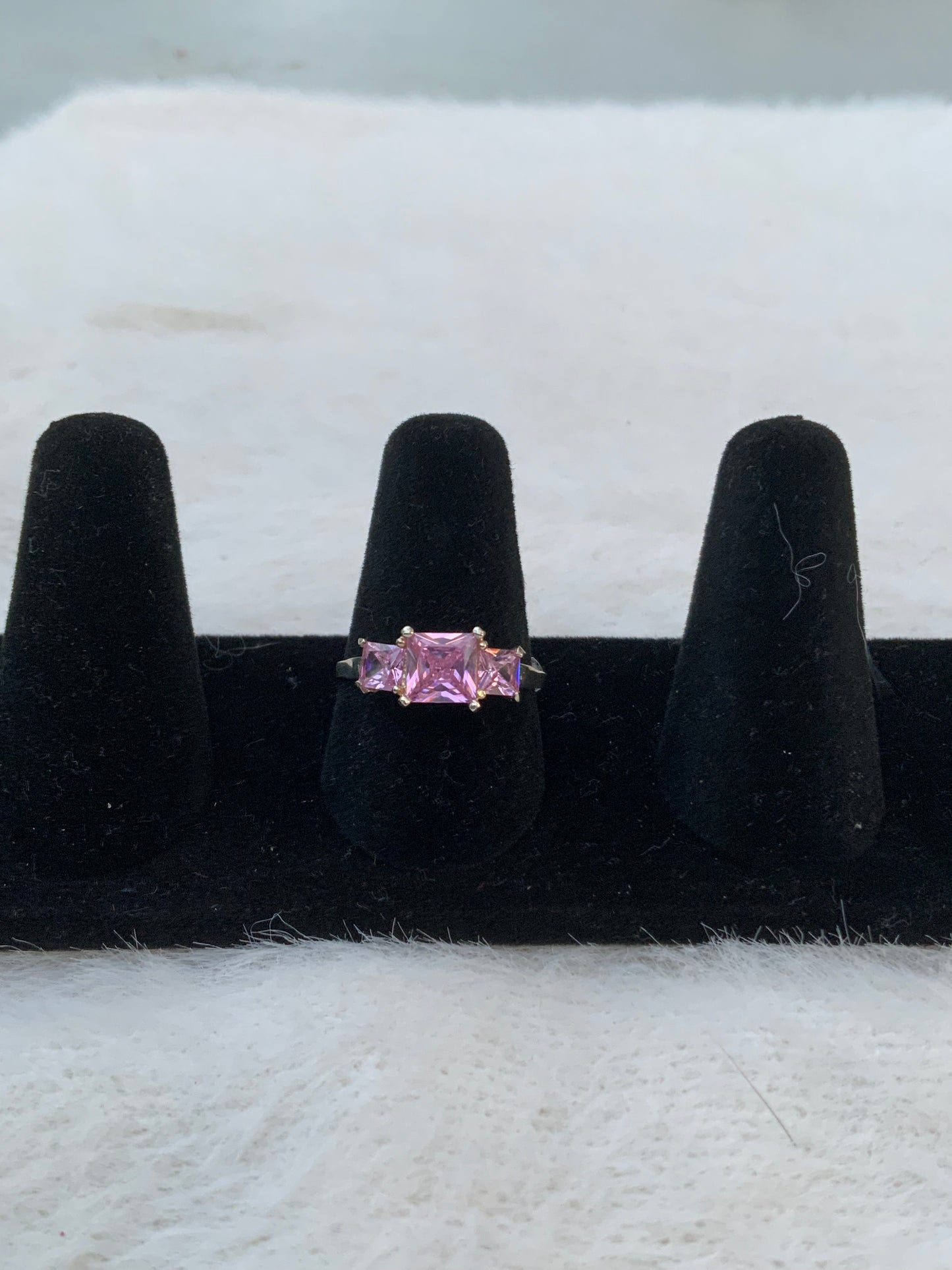 El Three Pink Squares Ring (Size 8)