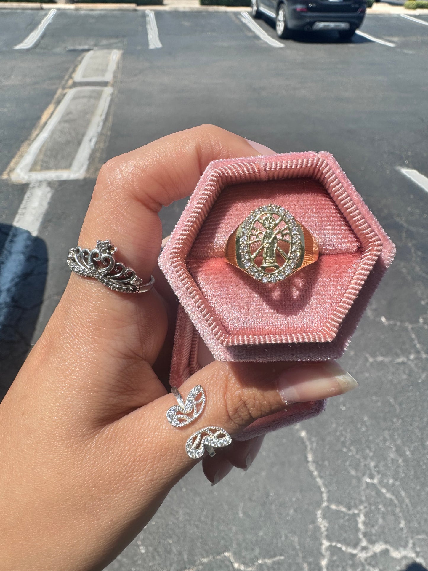 Santa Muerte Open Ring
