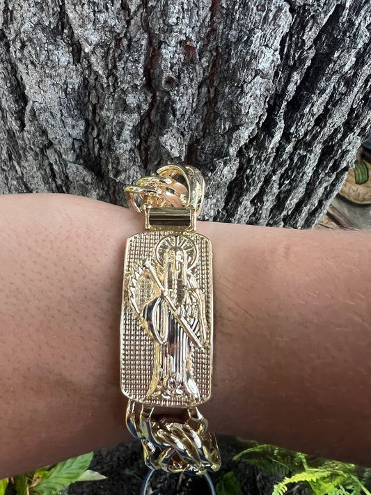 Santa Muerte Golden Chino Link