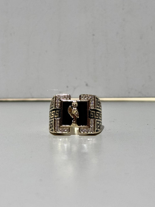 Santa Muerte Greek For him Ring