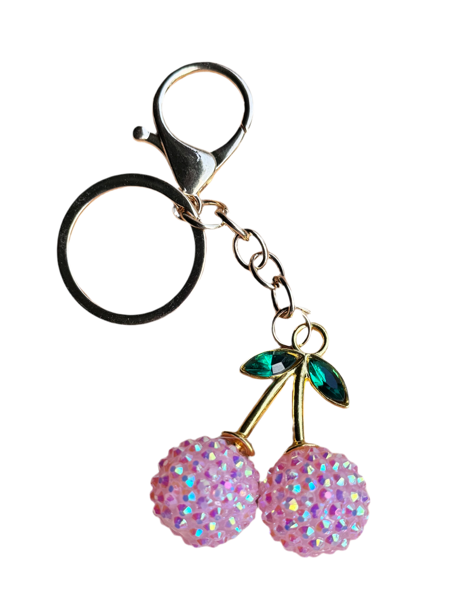 Pretty Pink Cherry Keychain