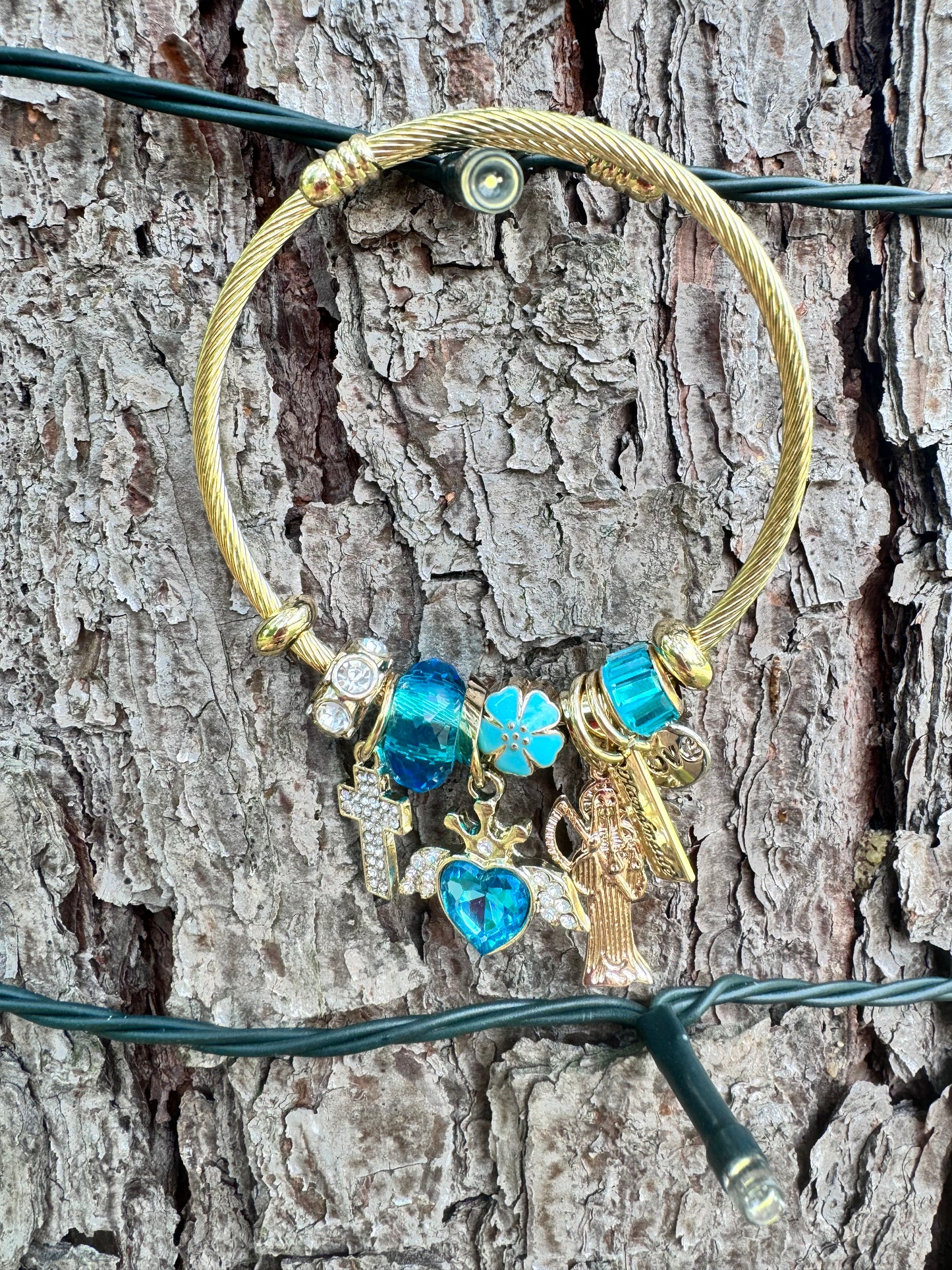 Santa Muerte Blue Corazón Pandora Bracelet