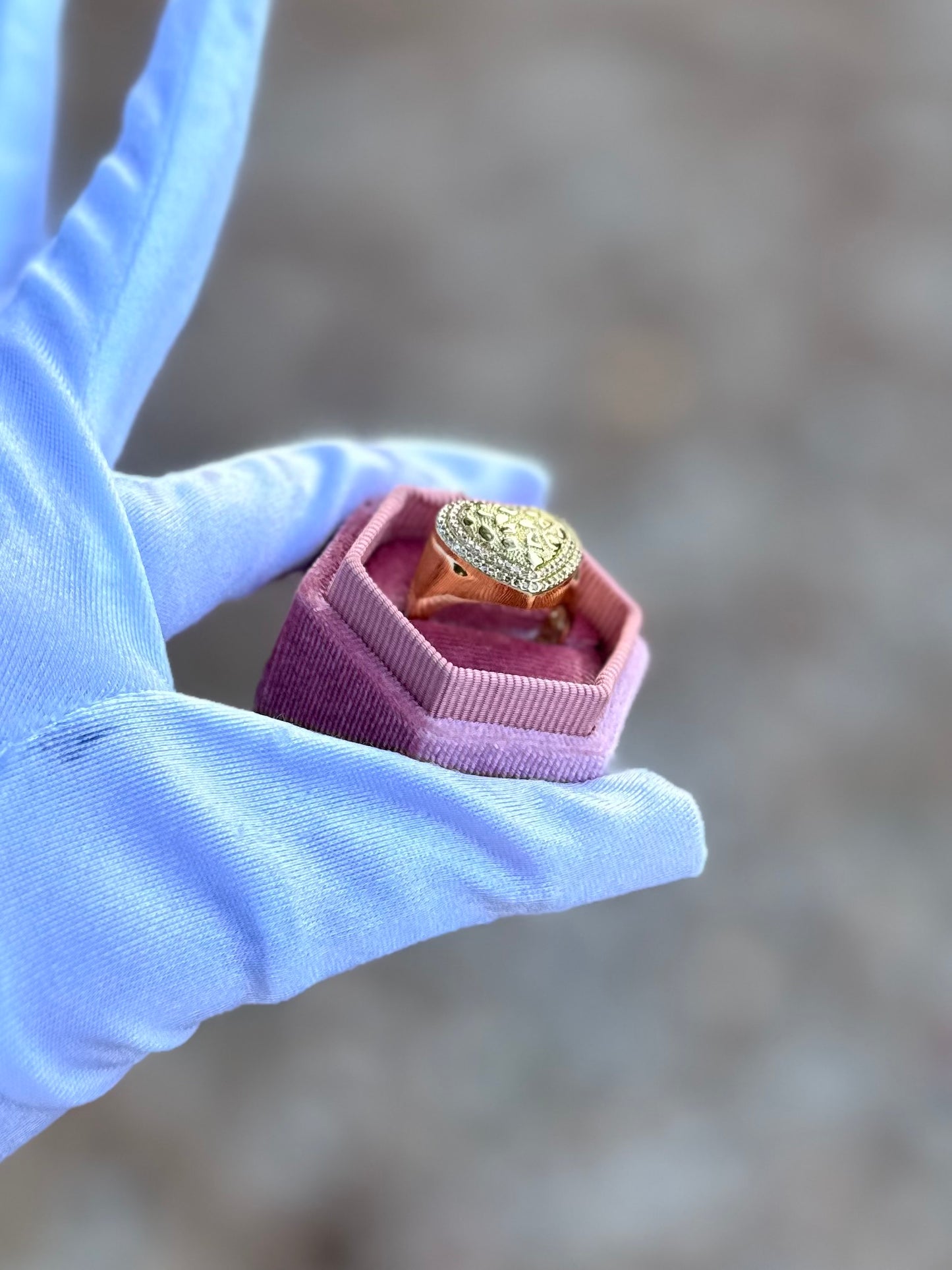 Chunky Nugget Heart Ring (Gold)