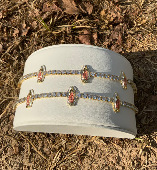 Virgencita Rose Gold Tennis Bracelet