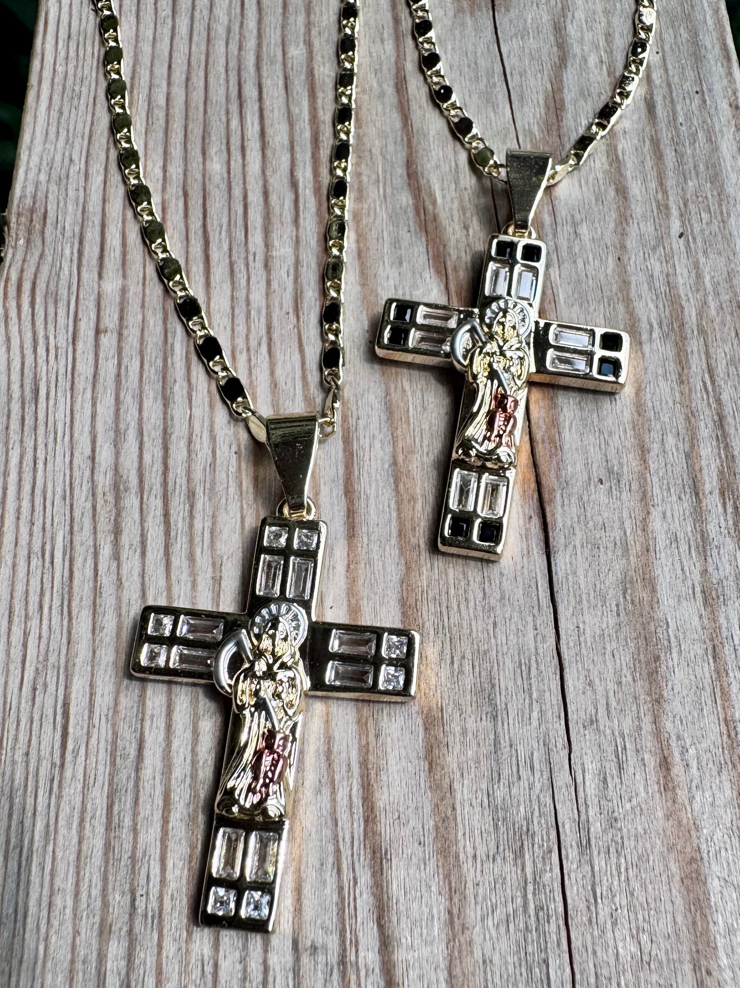 Santa Muerte Cross Necklace