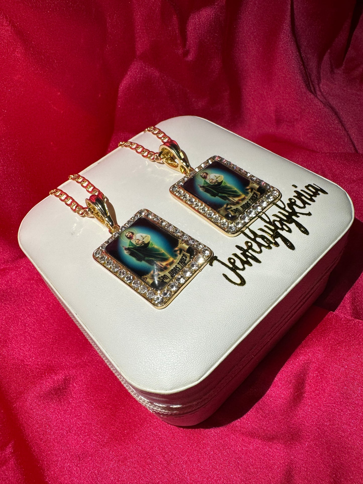 Square San Judas Necklace (Black Edition)