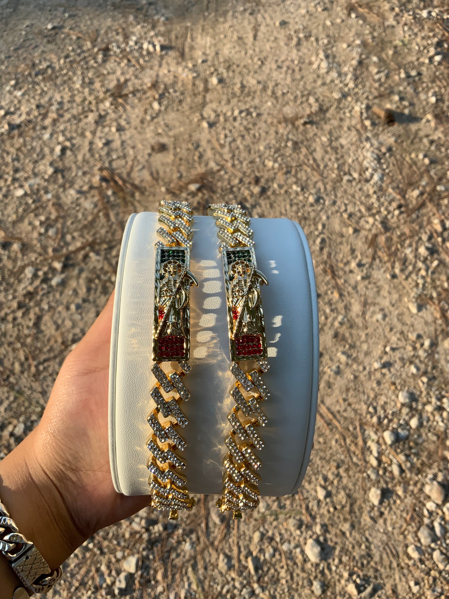 Santa Muerte Tricolor Iced Out Esclava