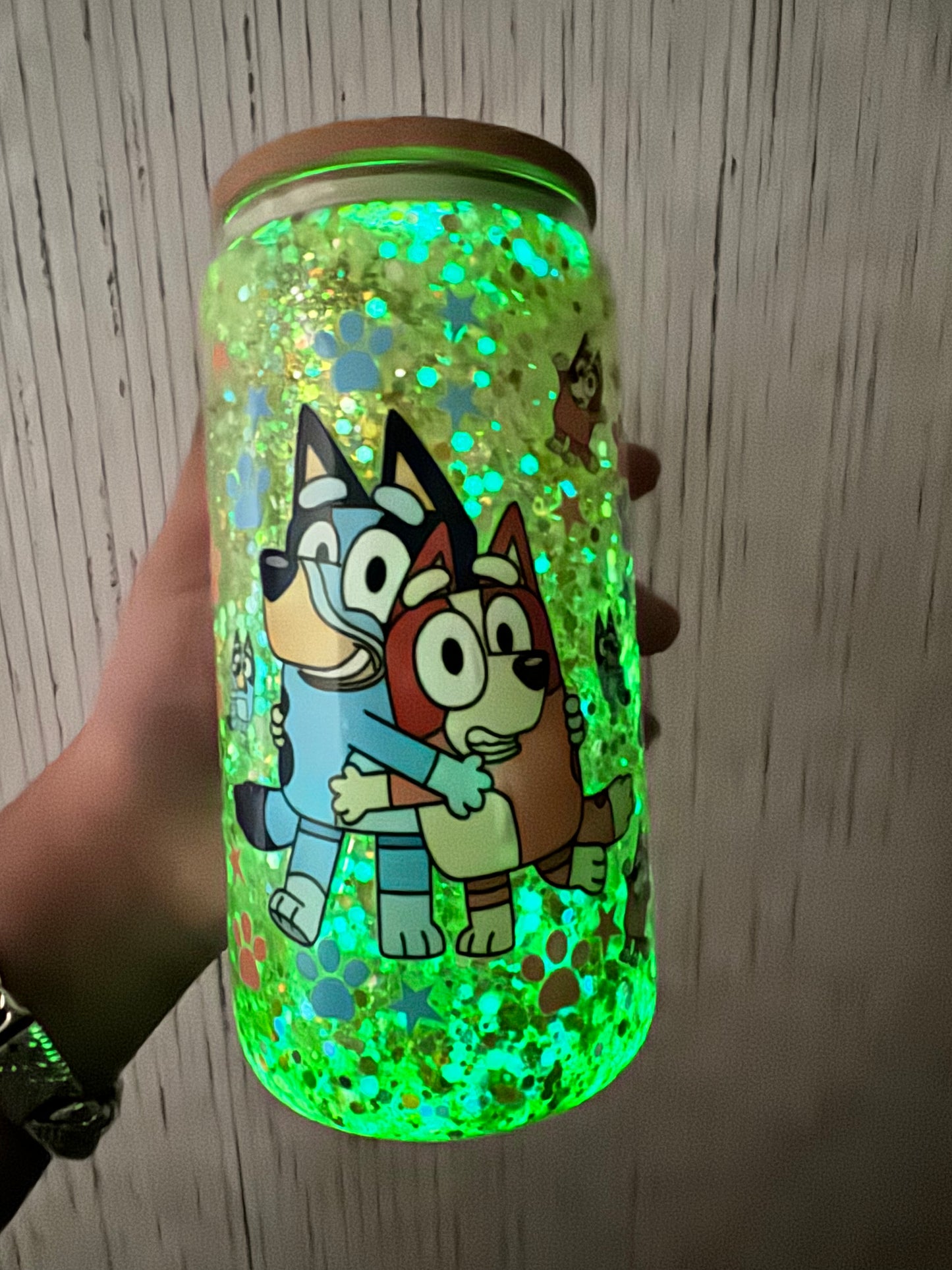 Blue Glow in the Dark Snowglobe