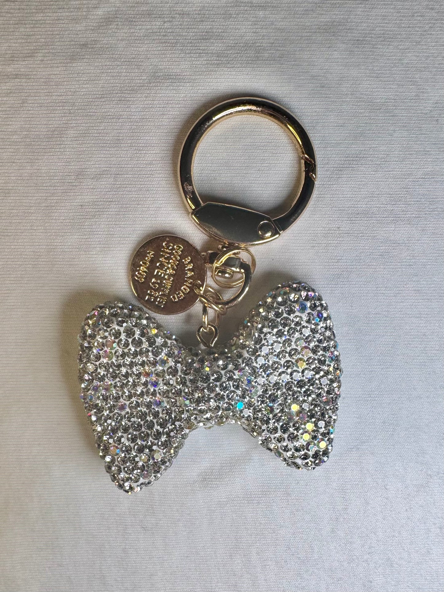 Bow Coquette White Keychain