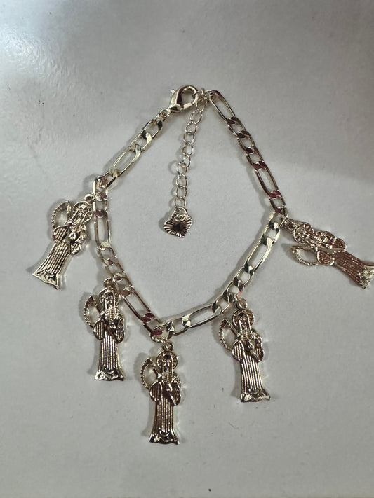 Santa Muerte Gold Charms Bracelet