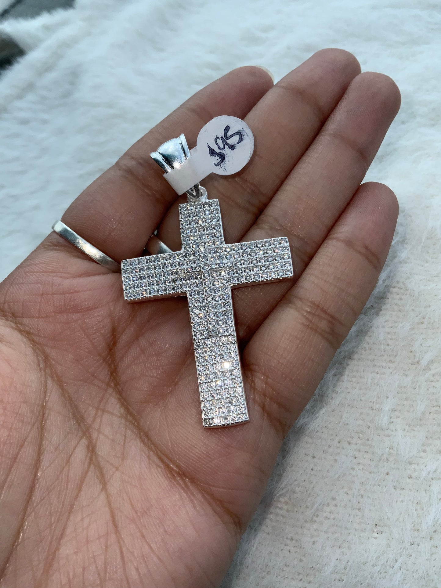 Double Iced Cross Pendant
