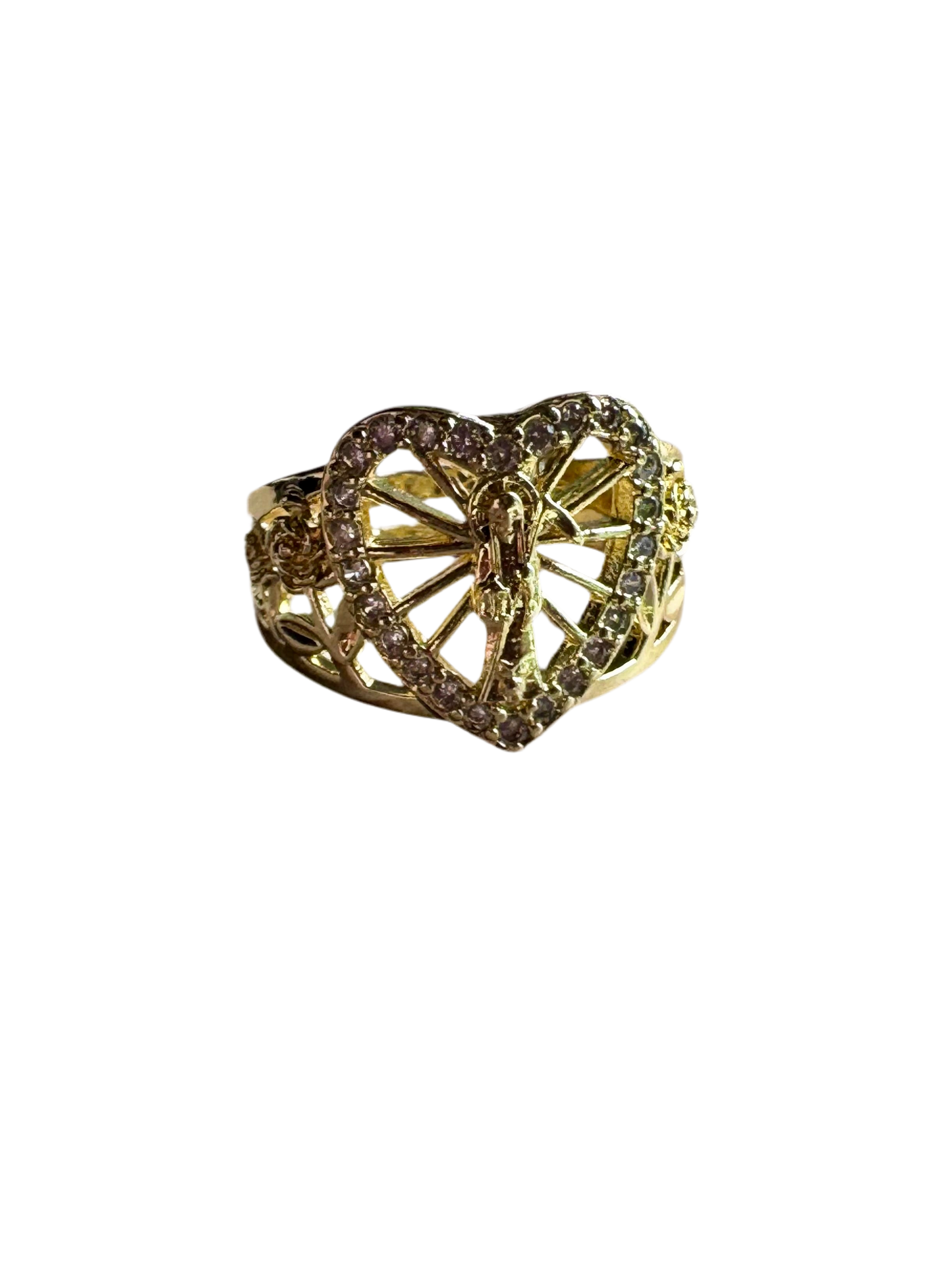 Santa Muerte Heart Adjustable Ring