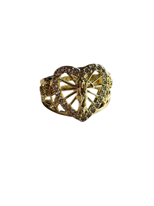 Santa Muerte Heart Adjustable Ring