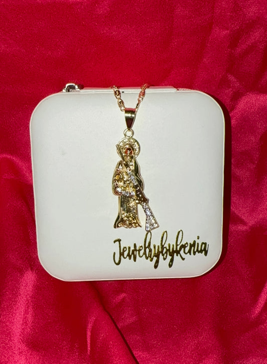 Santa Muerte Rifle Necklace