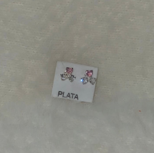3 Tiny Hearts Studs