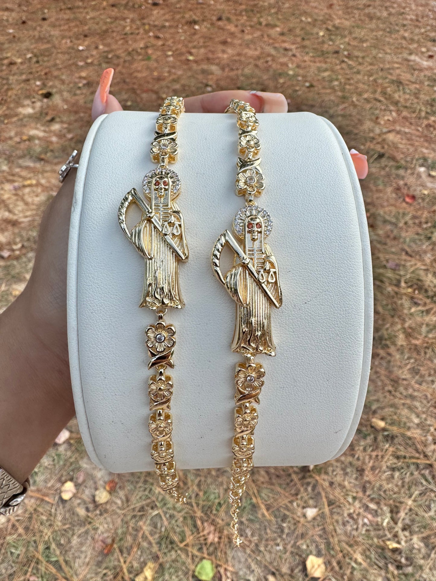 Santa Muerte Golden Florecita Bracelet