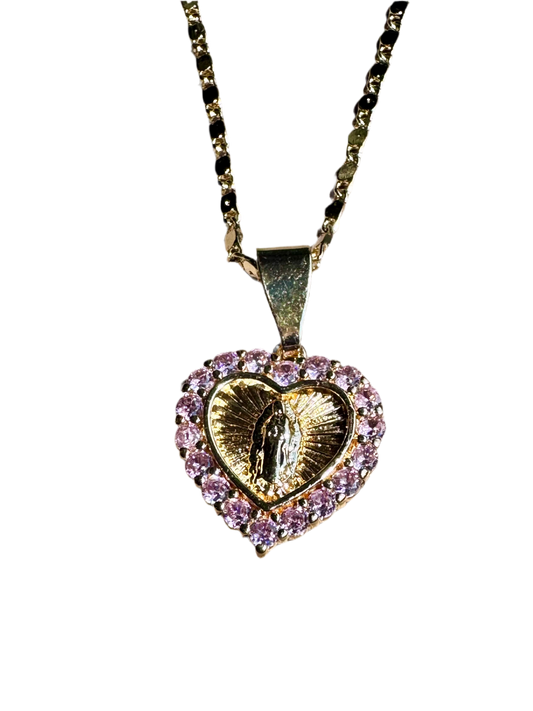 Virgencita Corazón Rosita Necklace