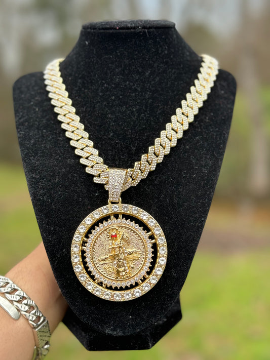 Santa Muerte Roulette Iced Chain