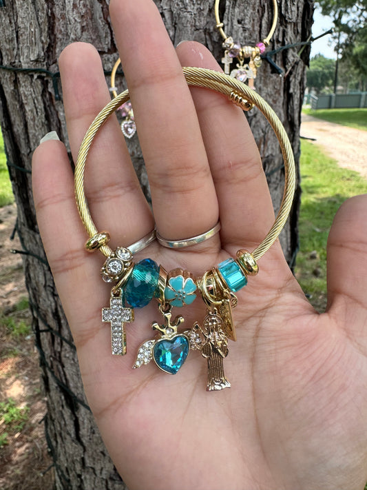 Santa Muerte Blue Corazón Pandora Bracelet