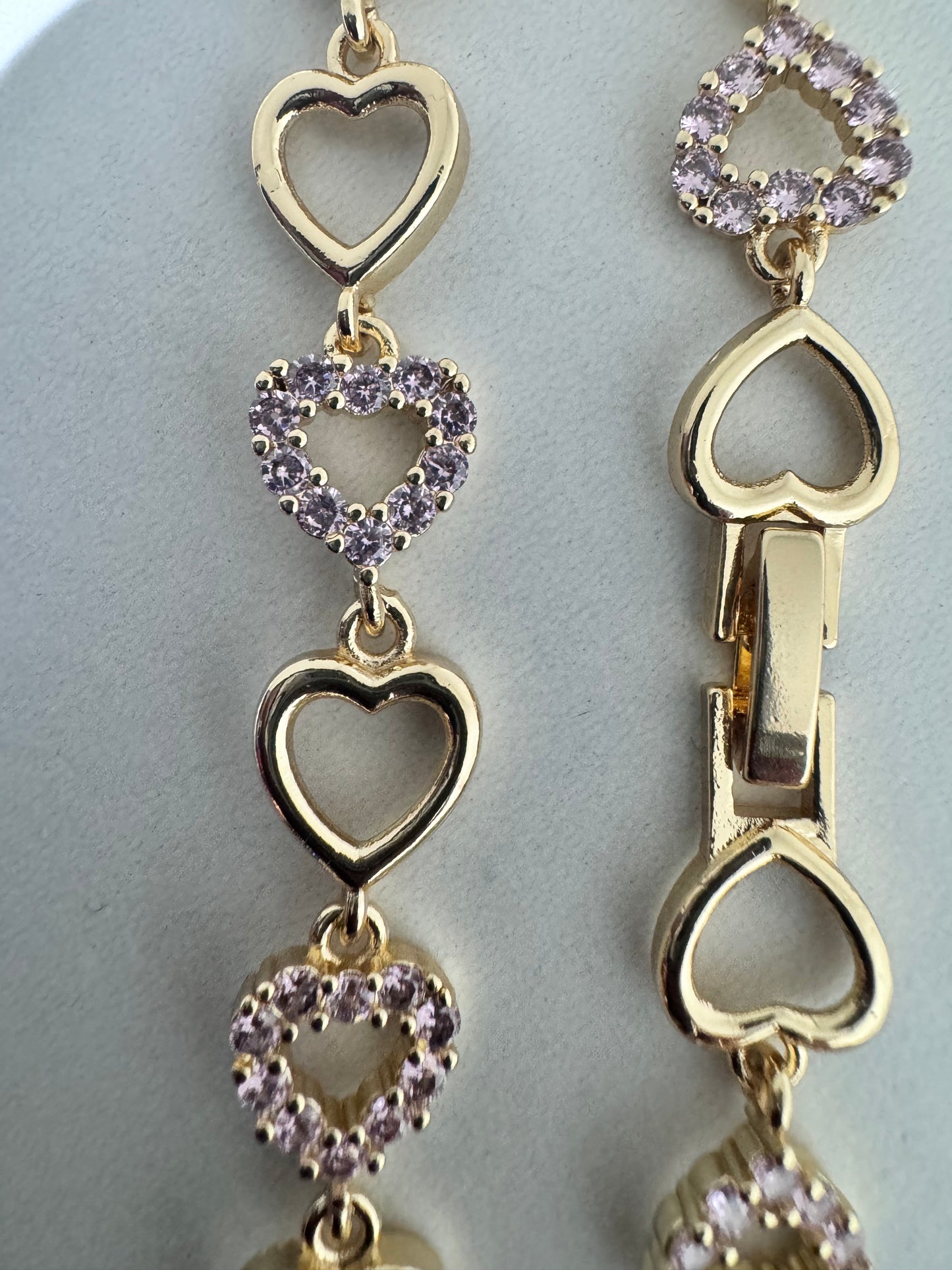 Pink Heart Link Bracelet