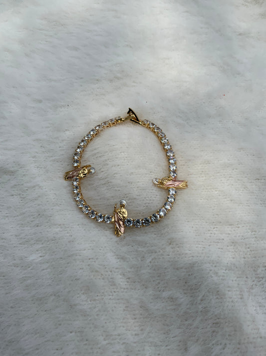 San Judas Rose Gold Tennis Bracelet