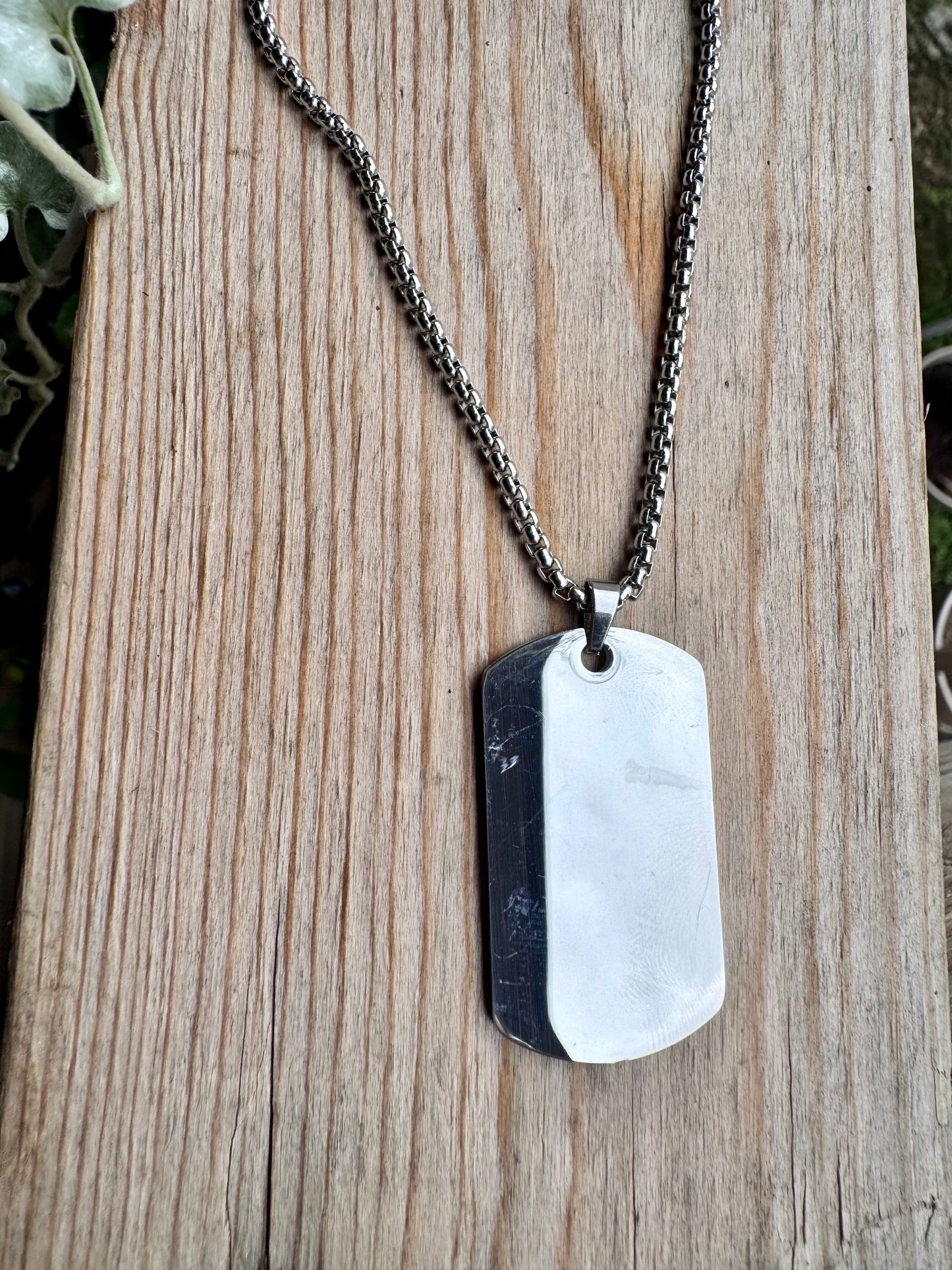 Tag Silver Personalized Necklace