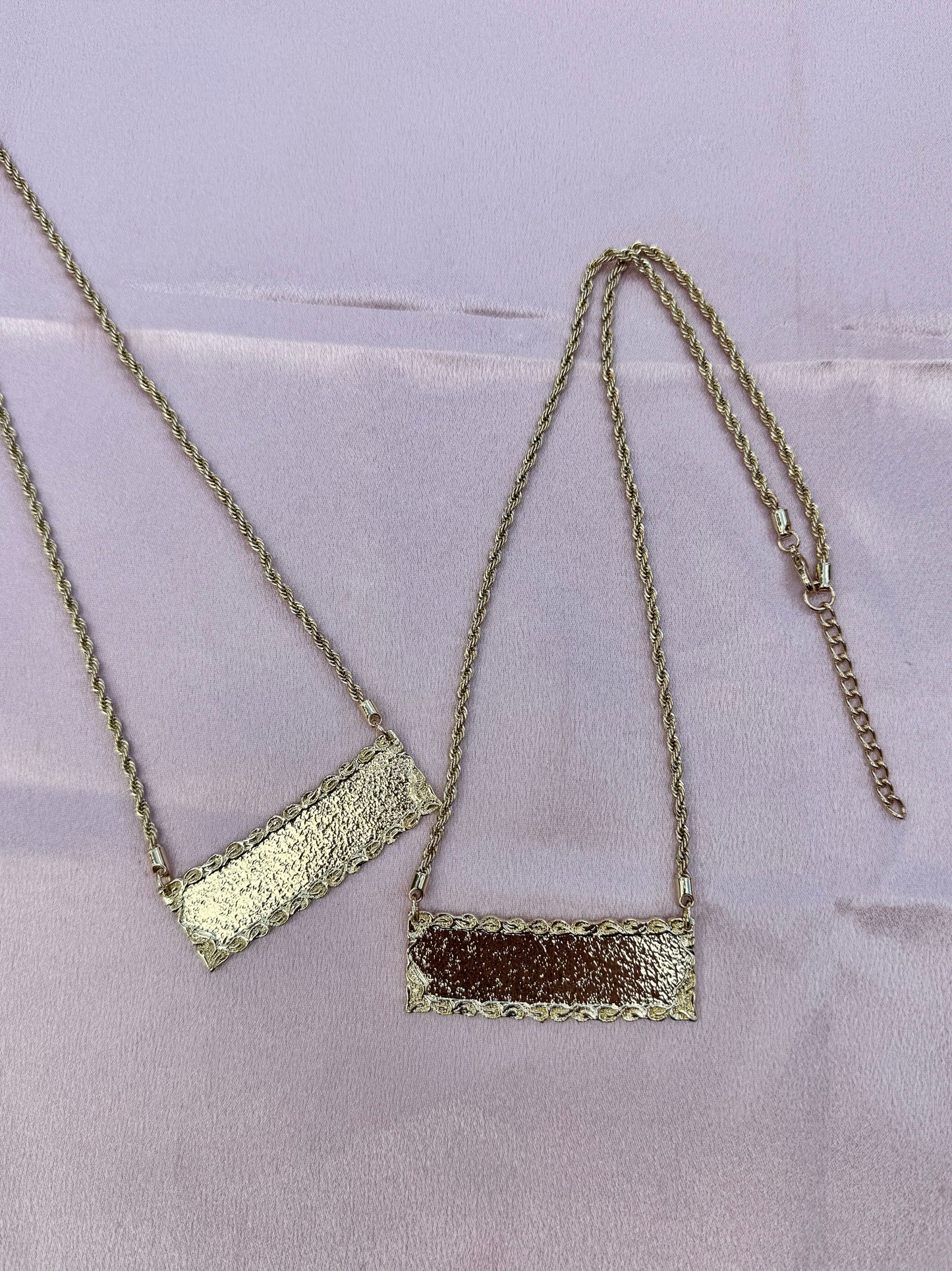 Engraved Name Plate Rope Necklace