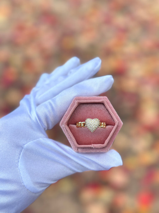 Golden Link Heart Ring