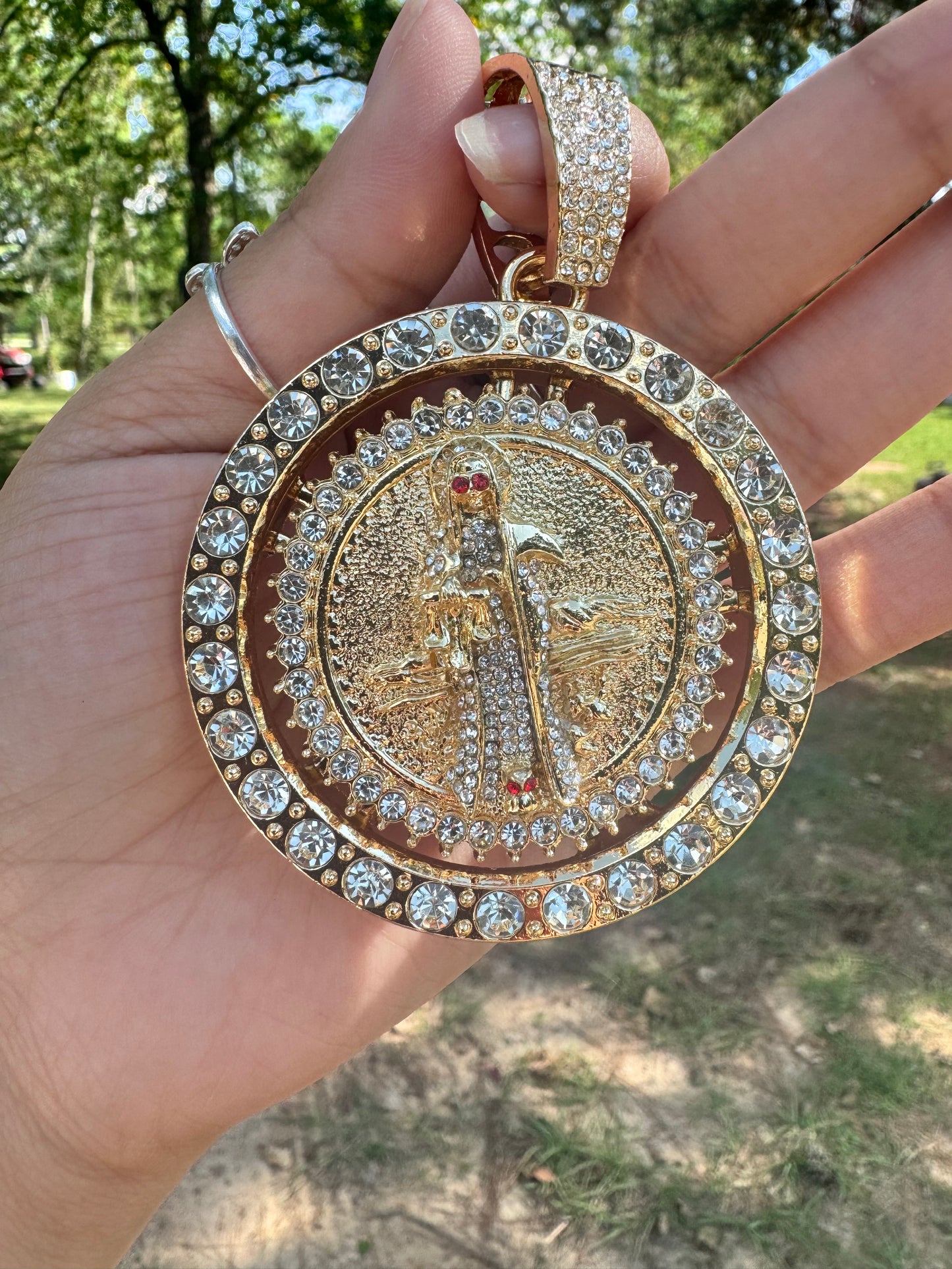 Santa Muerte Roulette Pendant
