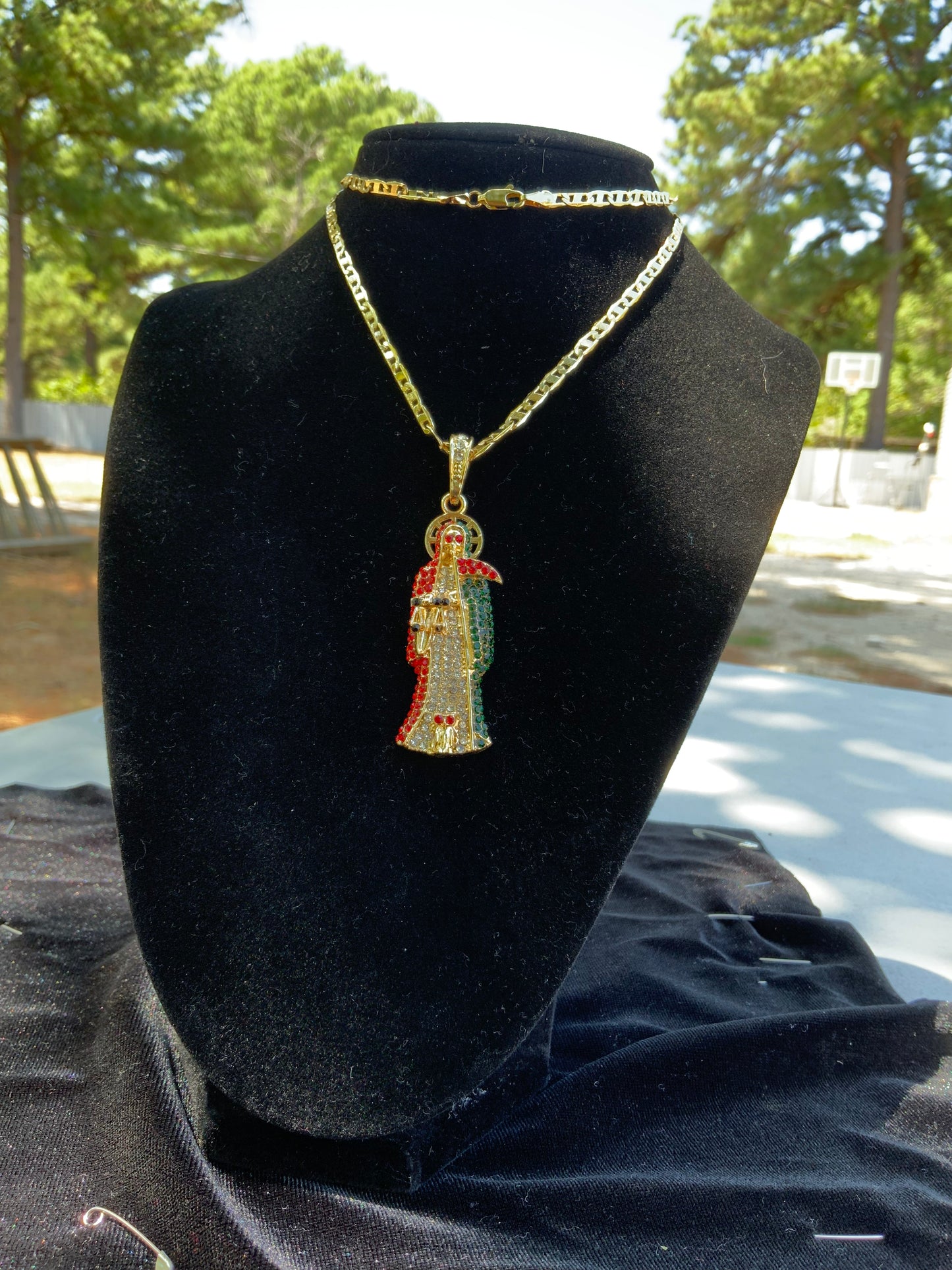 Collar Grande Santa Muerte 3 Colores