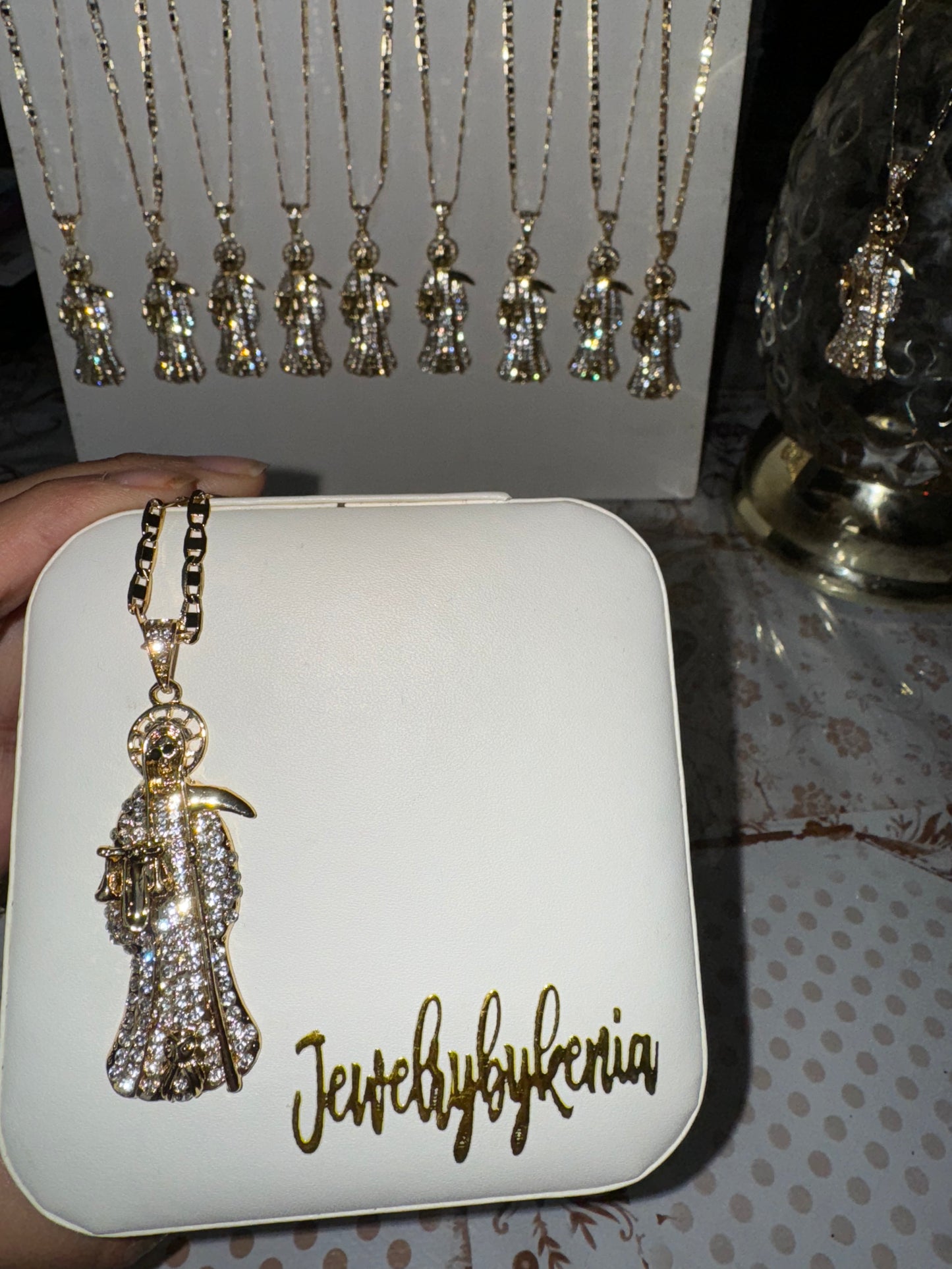 Gold Santa Muerte Necklace