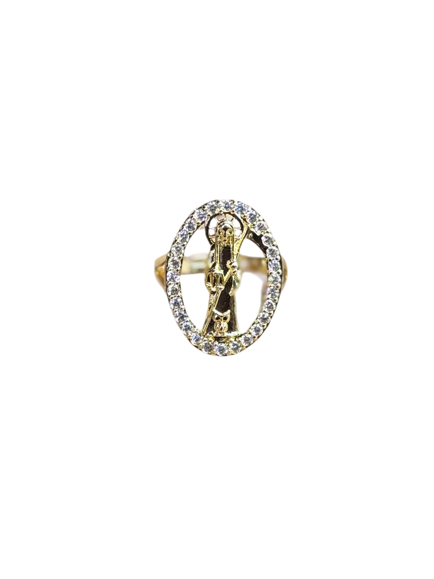 Santa Muerte Round Adjustable Ring