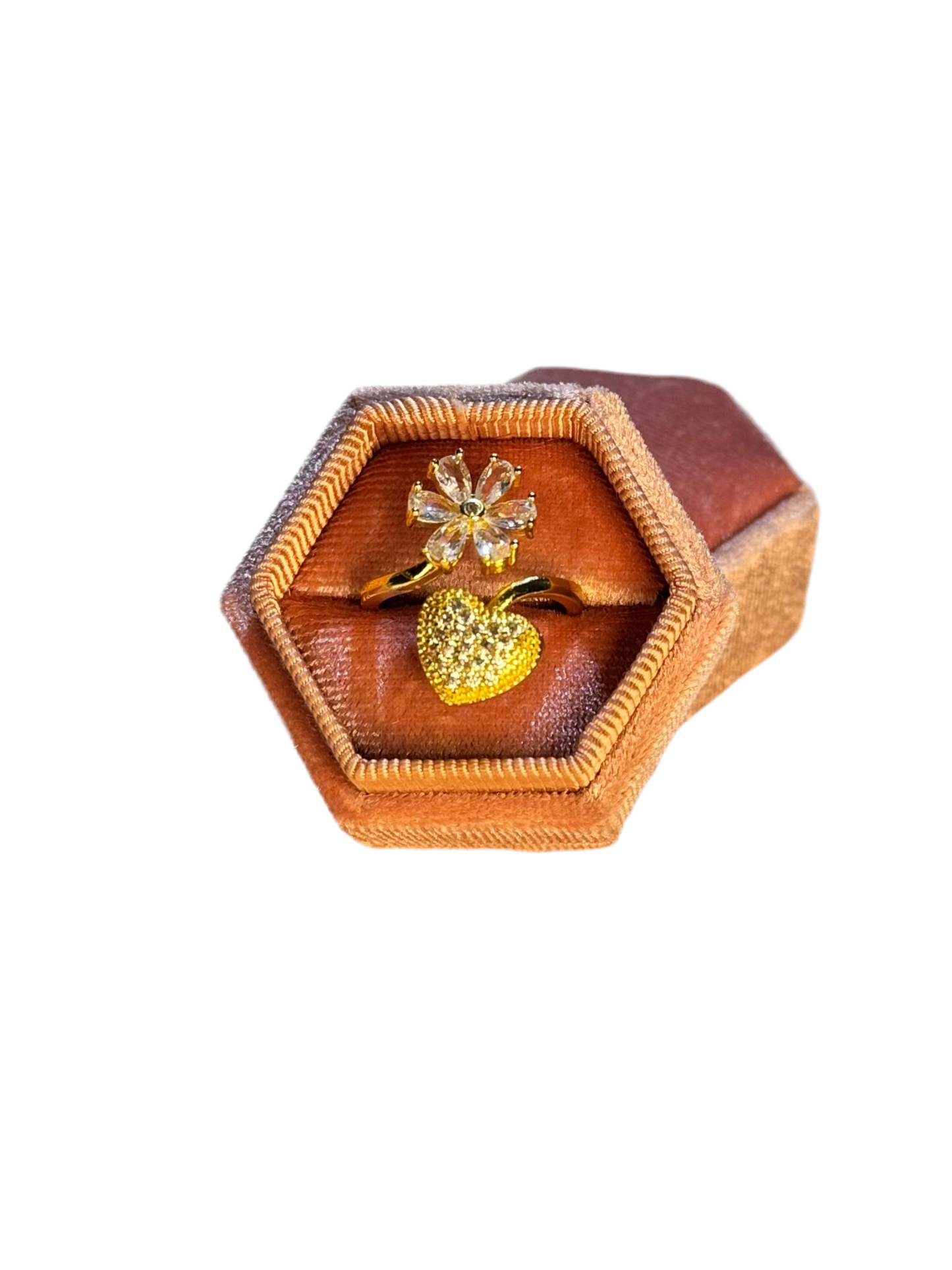 Pink Corazon Bloom Adjustable Ring