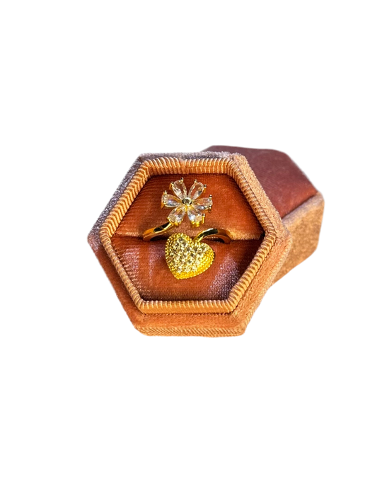 Pink Corazon Bloom Adjustable Ring