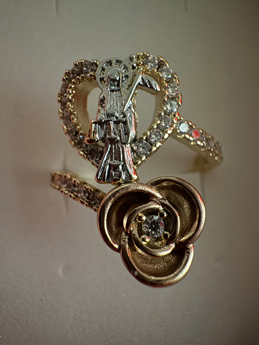 Santa Muerte Rose Ring
