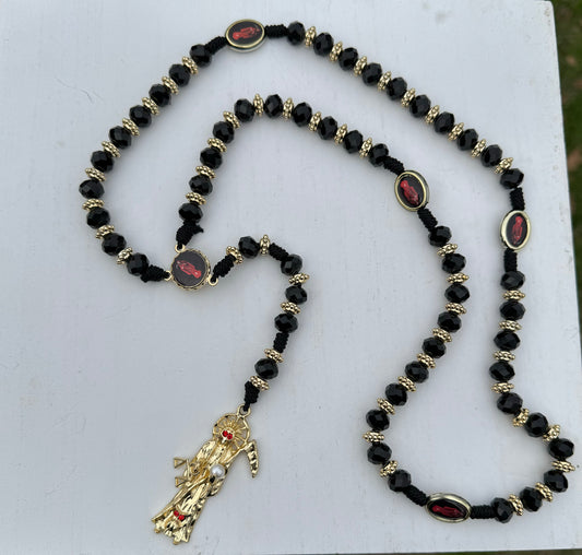 Santa Muerte Black Rosary