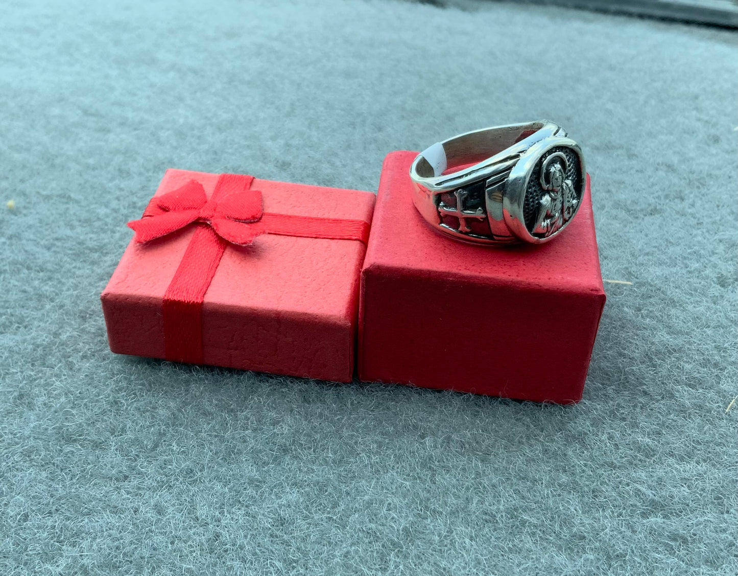 Black Rustic San Judas Ring (Size 12)