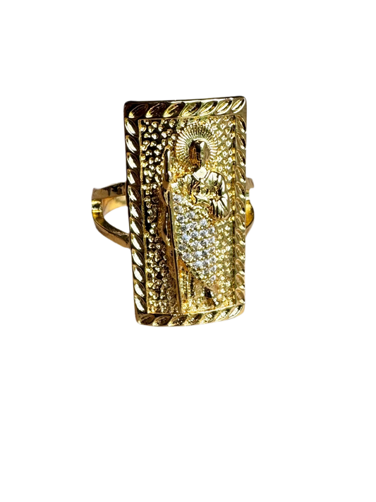 San Judas Gold Adjustable Ring