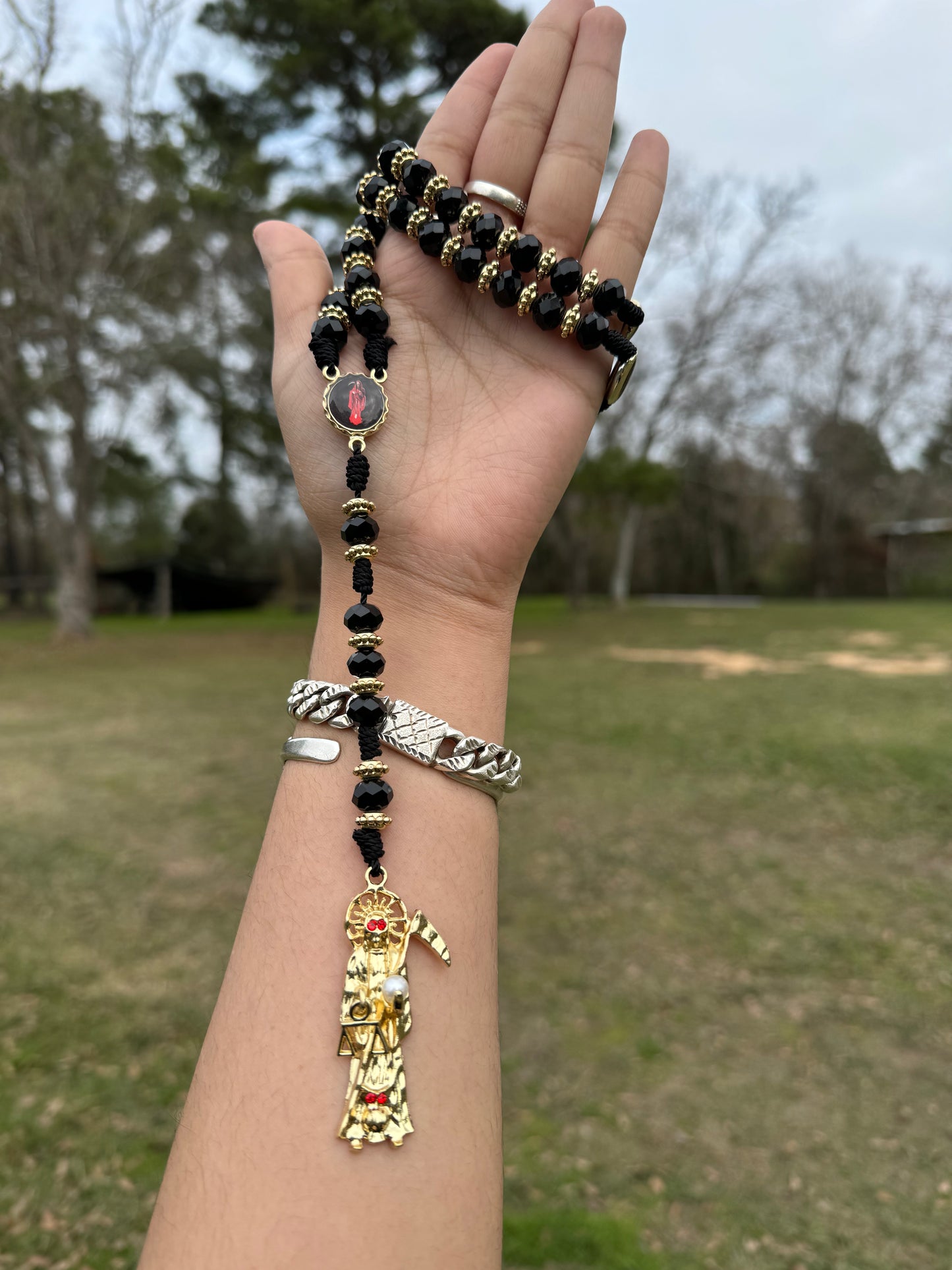 Santa Muerte Black Rosary