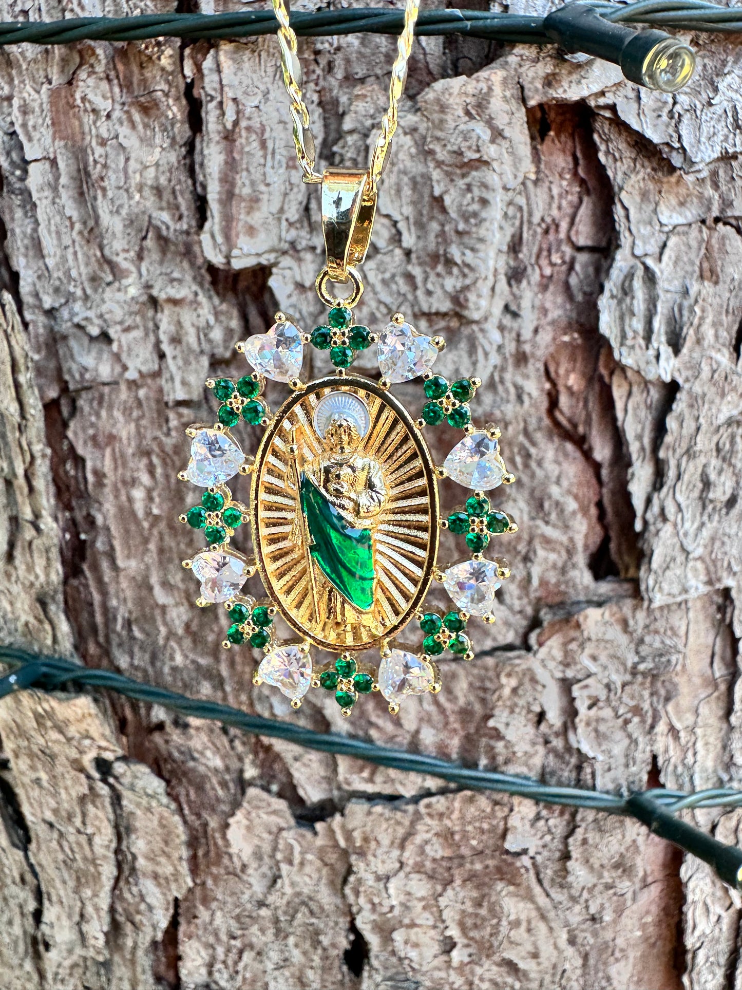 San Judas Corazones Oval Medalla