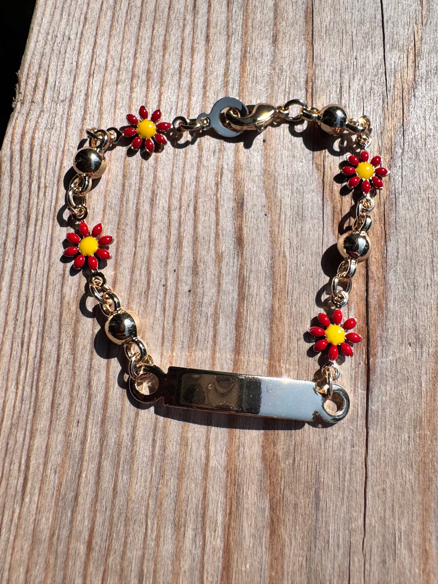 Red Flowers Baby Bracelet Esclava