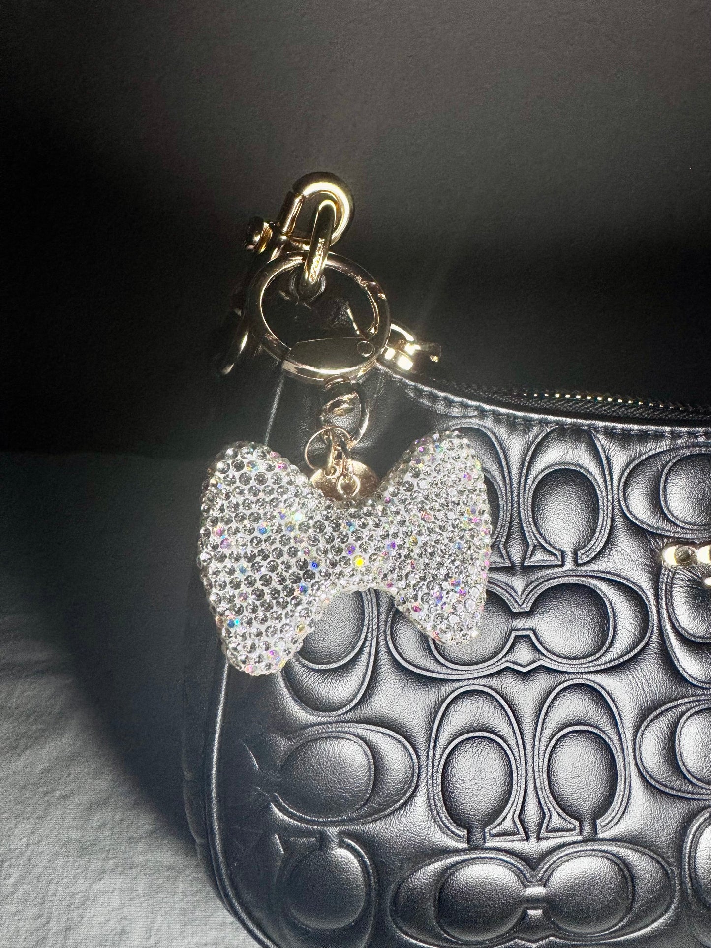 Bow Coquette White Keychain